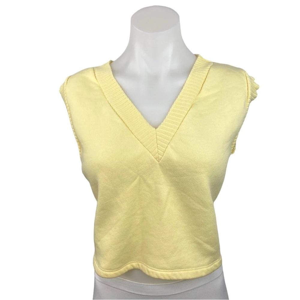Zara cropped yellow sweater vest